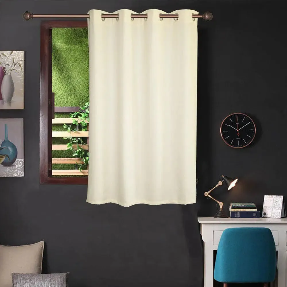 Lushomes Heavy Polyester Cream Waterproof Curtain with Metal Eyelets