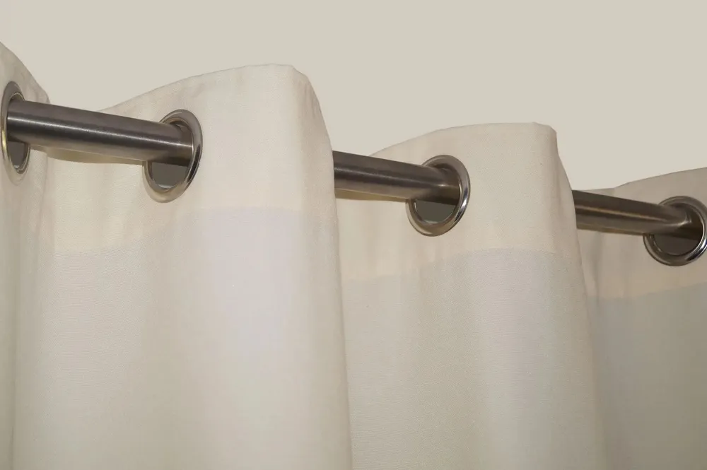 Lushomes Heavy Polyester Cream Waterproof Curtain with Metal Eyelets
