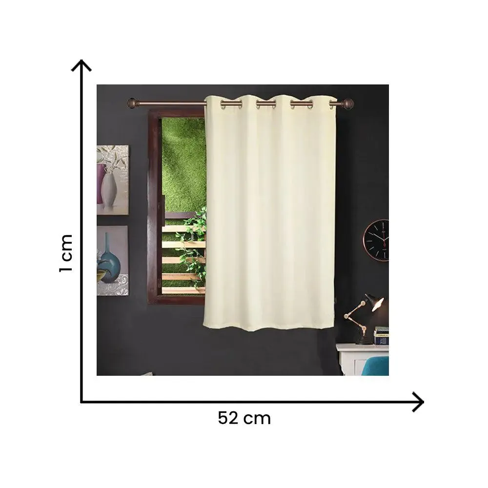 Lushomes Heavy Polyester Cream Waterproof Curtain with Metal Eyelets