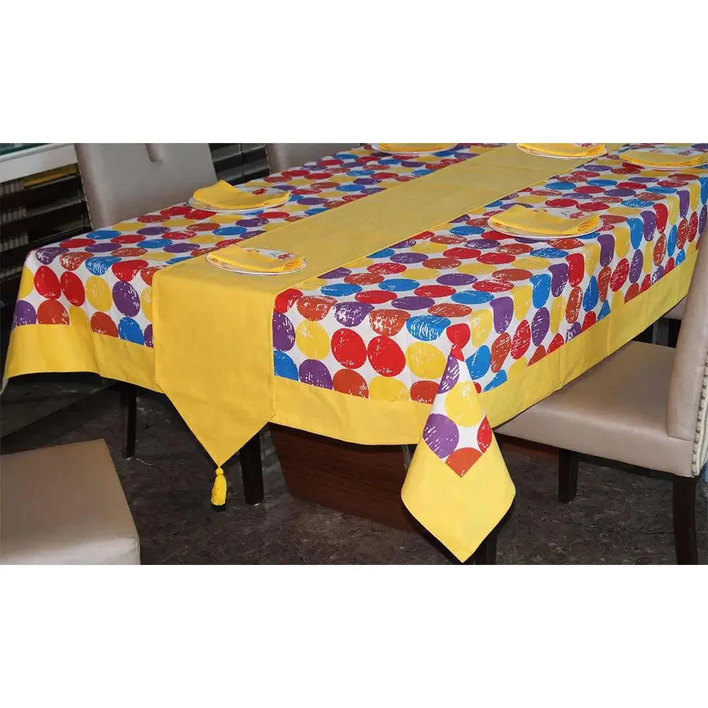 Lushomes High-Quality Digital Printed 6 Seater Small Cotton Table Linen Set (Pack of 8)