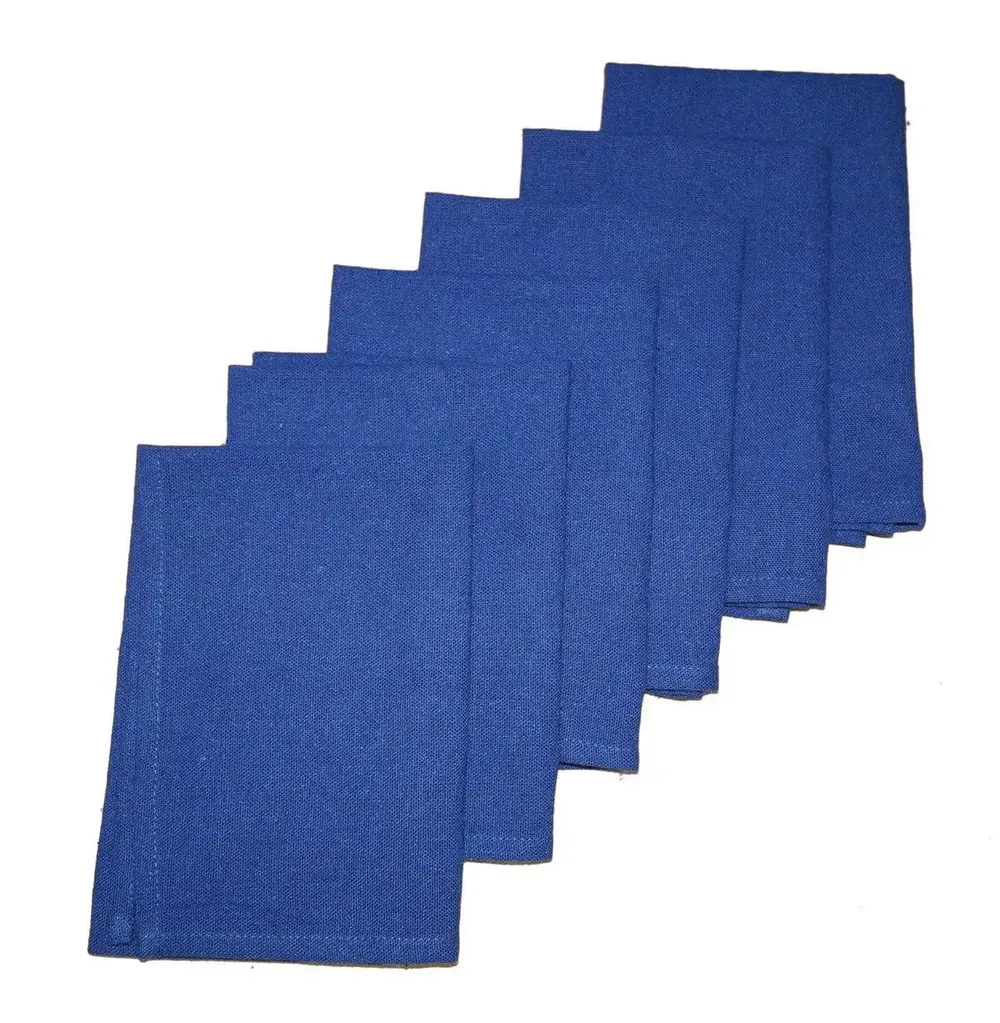 Lushomes Indigo Blue Dining Table Covers with Table Napkins (Pack of 12)