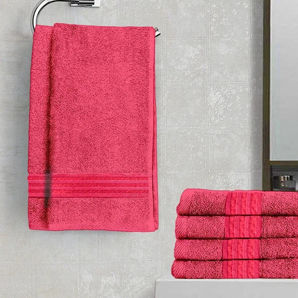 Lushomes Maroon Cotton Hand Towel Set (Pack of 6)