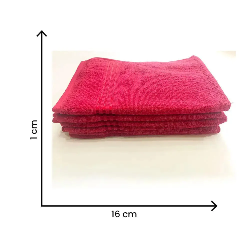 Lushomes Maroon Cotton Hand Towel Set (Pack of 6)