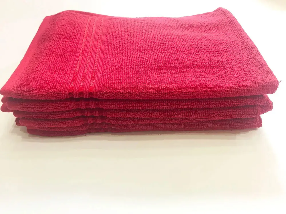 Lushomes Maroon Cotton Hand Towel Set (Pack of 6)
