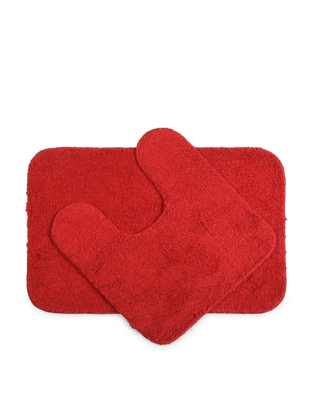 Lushomes Maroon Thick 1800 GSM Bathmat Set with High Pile Microfiber