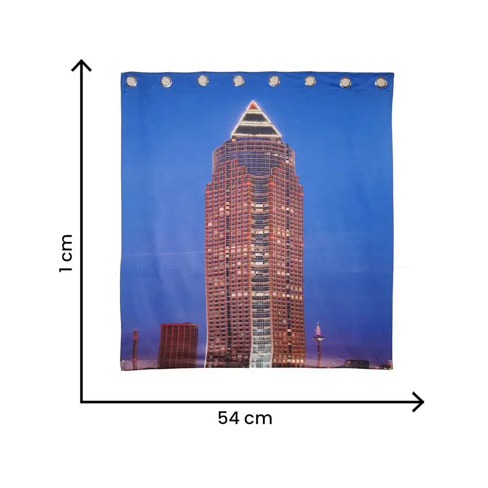 Lushomes Multicolour 3D Printed Frankfurt Window Curtain with Eyelets