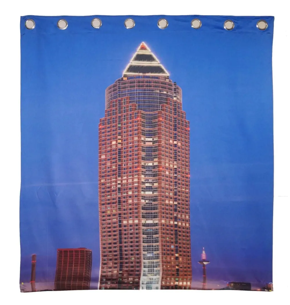 Lushomes Multicolour 3D Printed Frankfurt Window Curtain with Eyelets