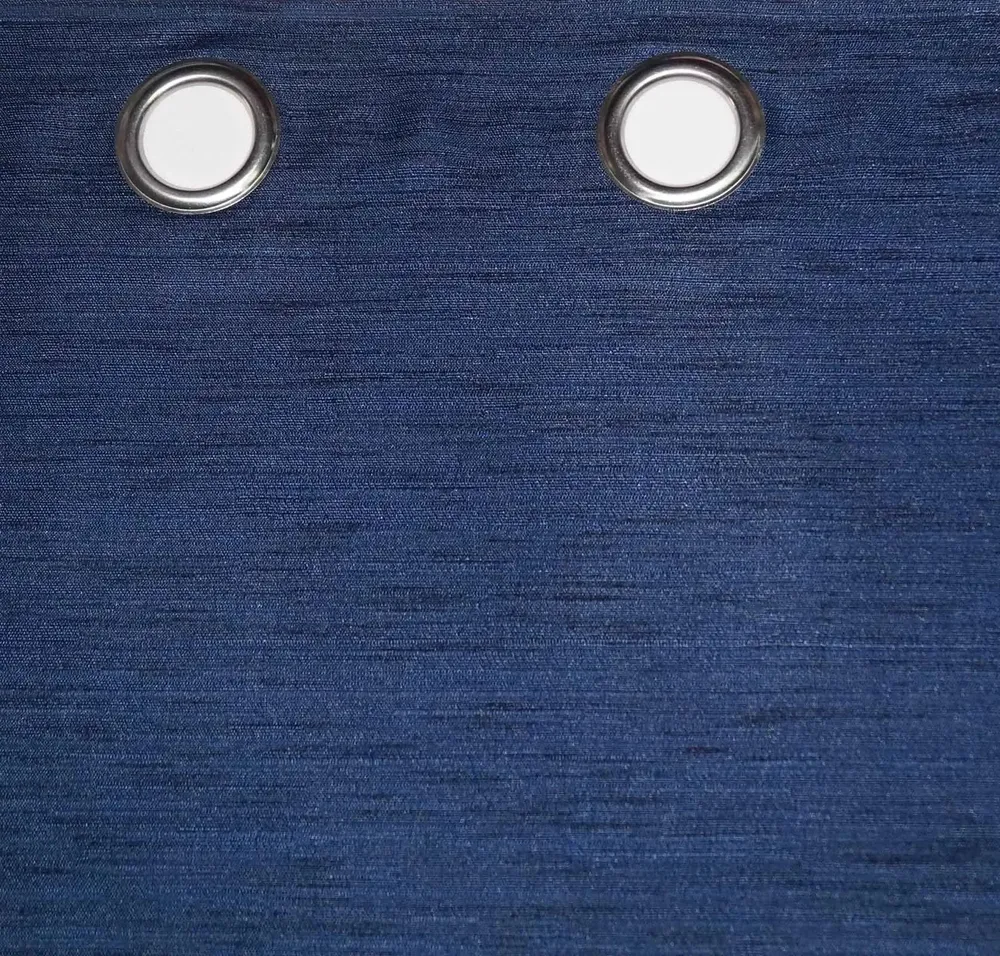 Lushomes Navy Blue Matka Silk Curtain for Long Door (Pack of 1)