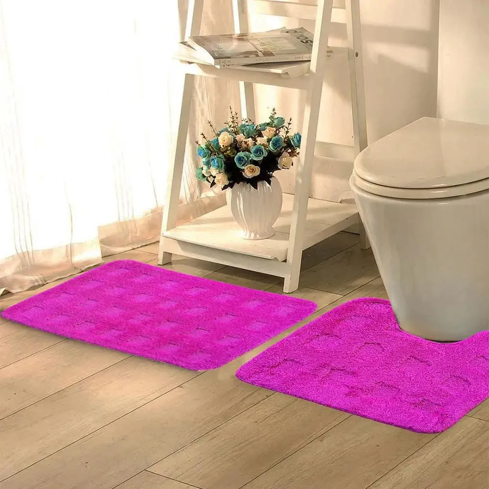 Lushomes Non-Slip Microfiber Polyester XL Bath Mat Set