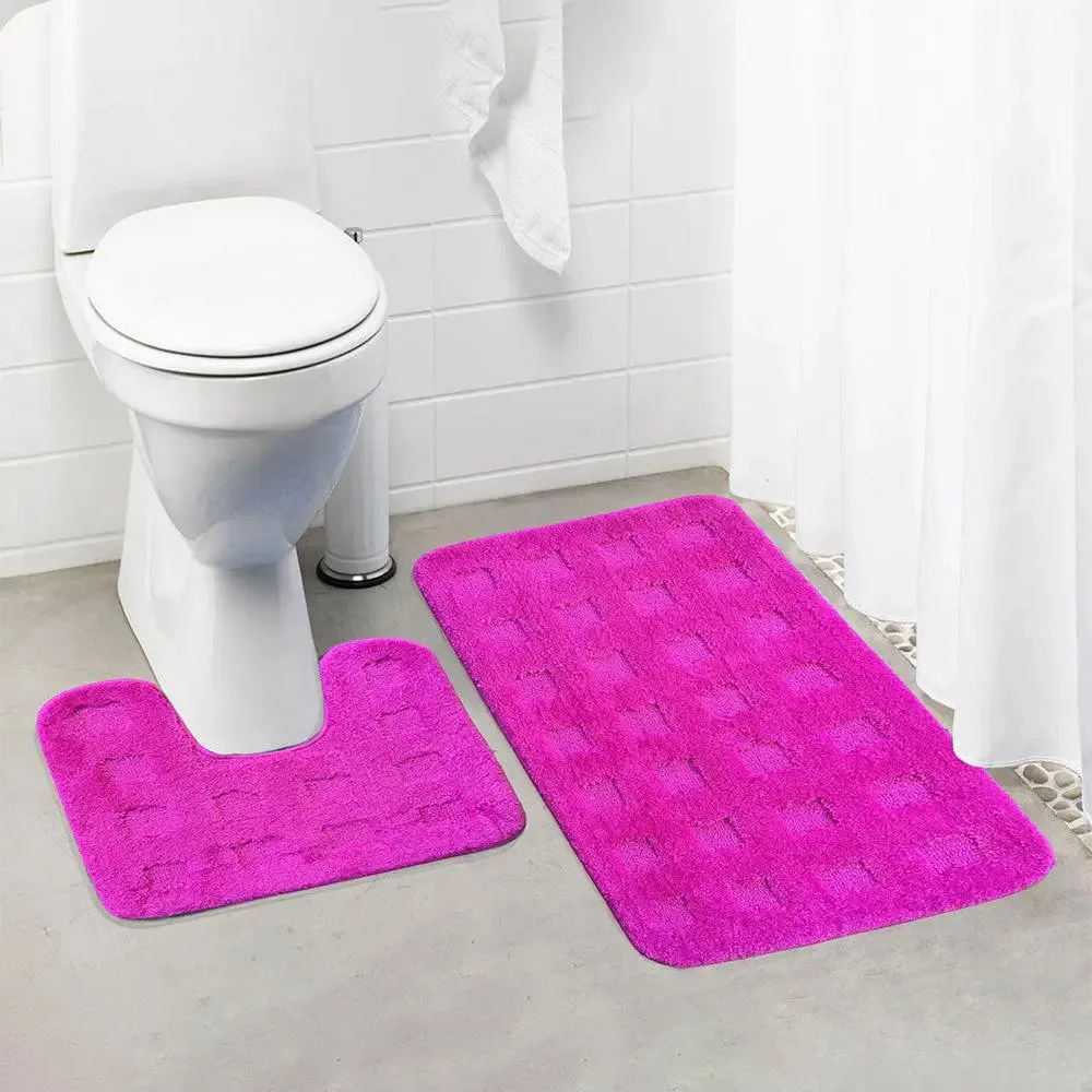 Lushomes Non-Slip Microfiber Polyester XL Bath Mat Set