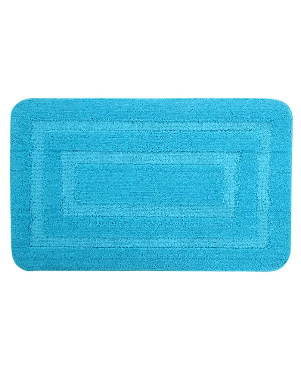 Lushomes Non-Slip Microfiber Turquoise XL Bathroom Mat Set