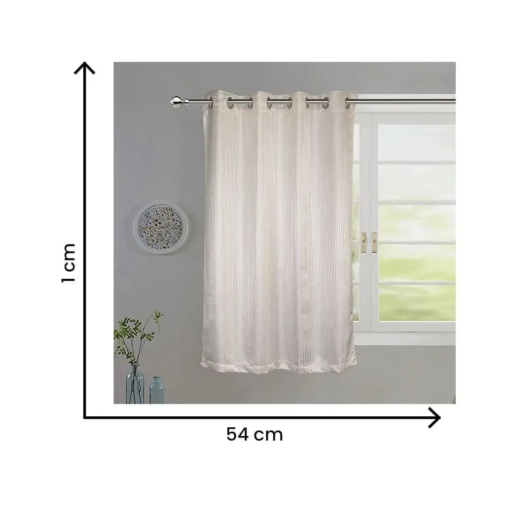 Lushomes Off-White Striped Blackout Window Curtain with 8 Metal Eyelets