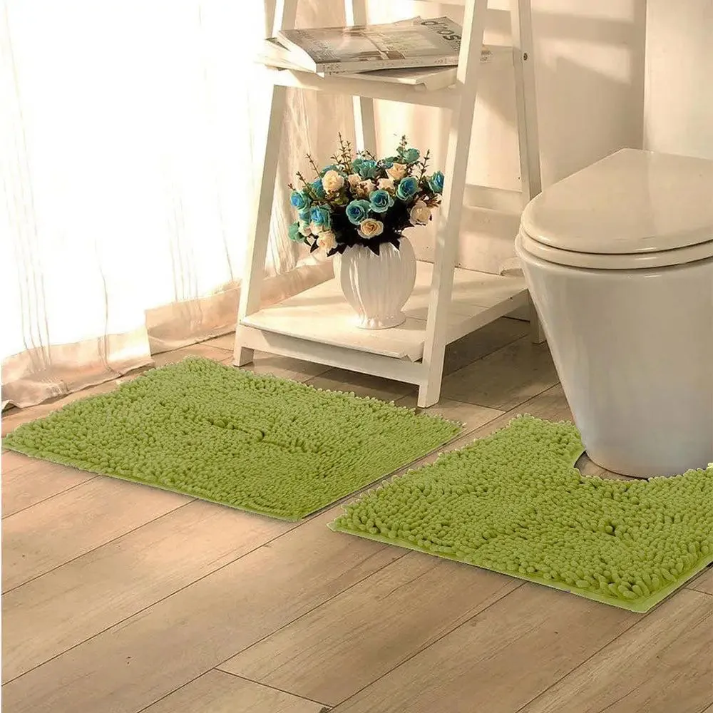 Lushomes Olive Green 2200 GSM Bathmat Set