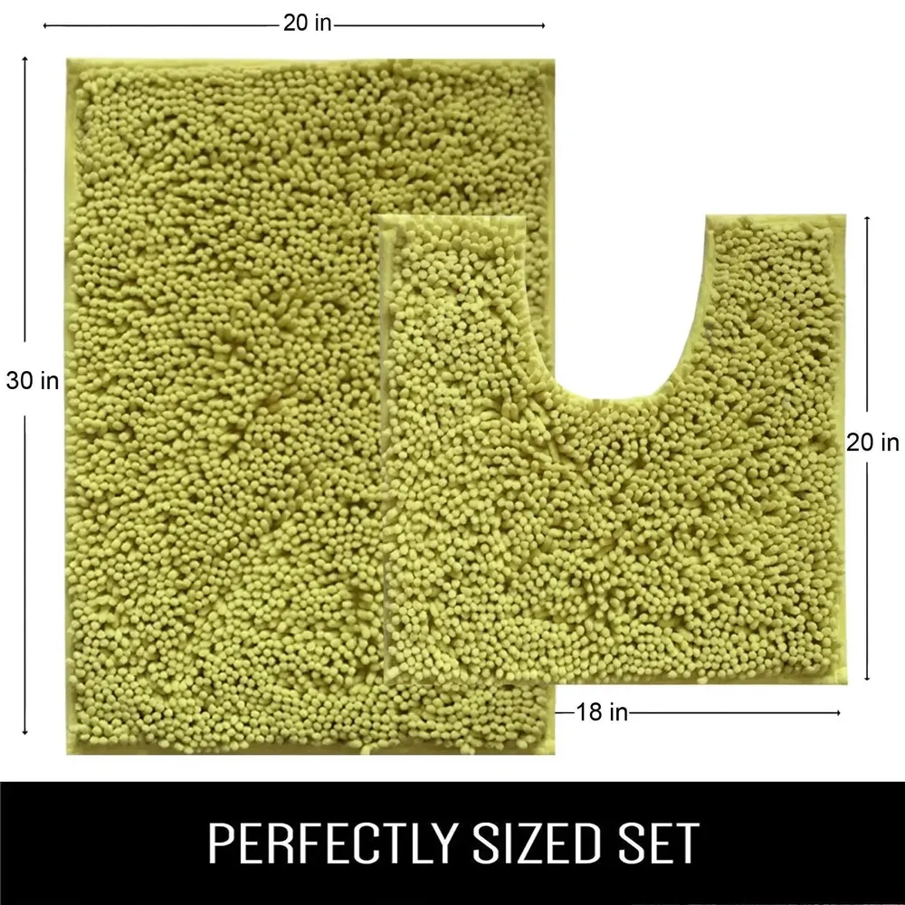 Lushomes Olive Green 2200 GSM Bathmat Set