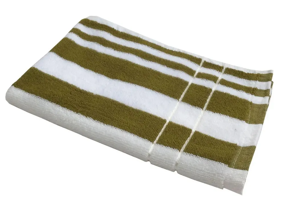 Lushomes Olive Green Striped Hand Towel Set (Pack of 6)