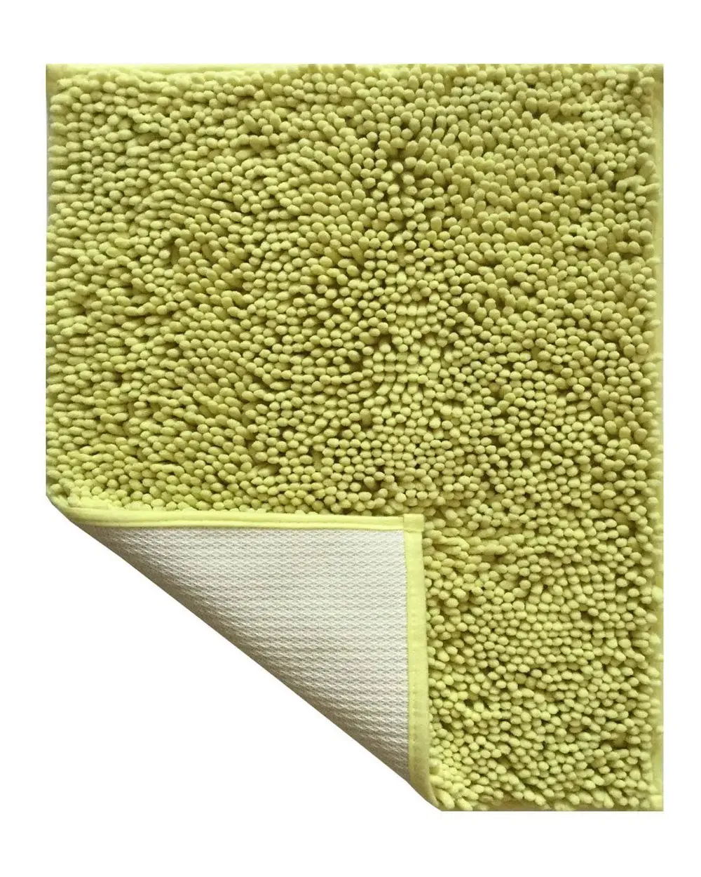Lushomes Olive Green Synthetic Non-Slip Bath Mat