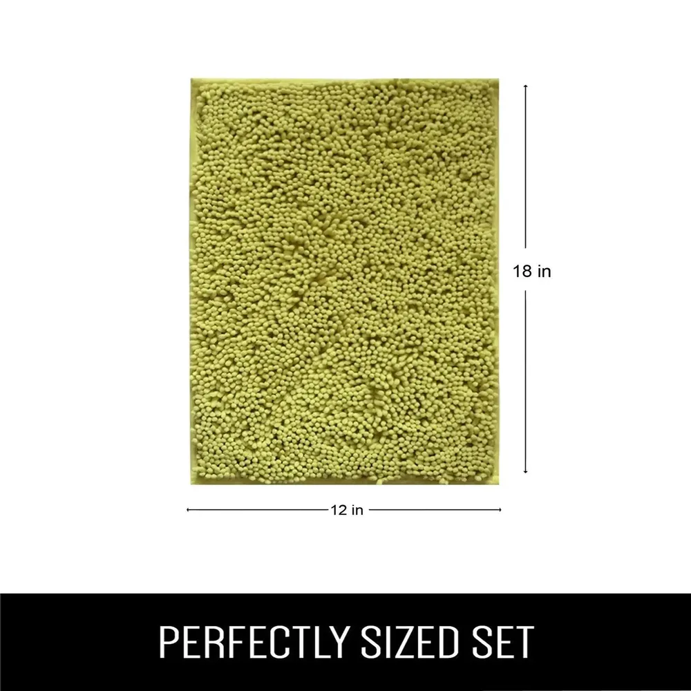 Lushomes Olive Green Synthetic Non-Slip Bath Mat