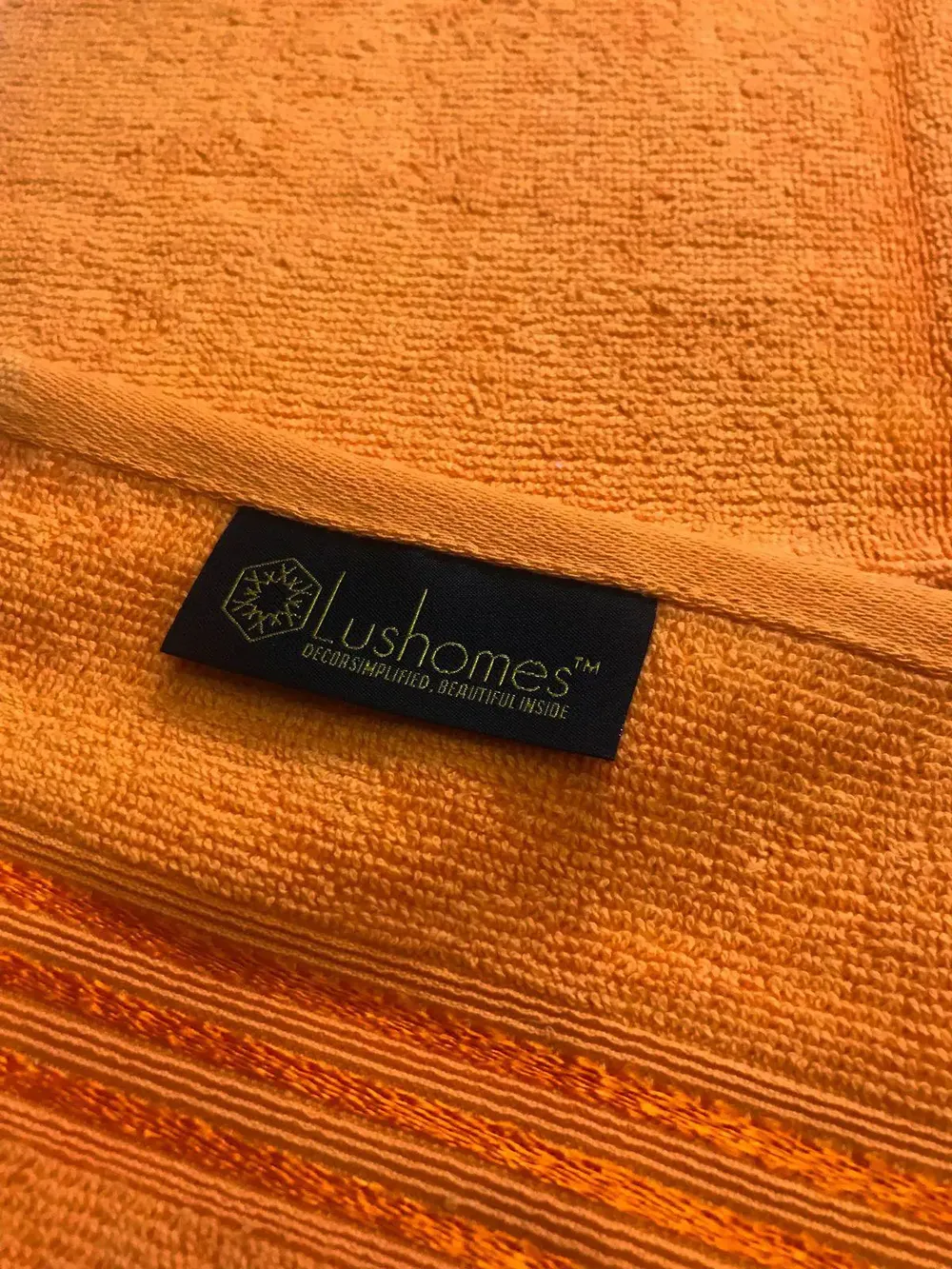 Lushomes Orange Cotton Super-Soft Hand Towel Set (Pack of 6)