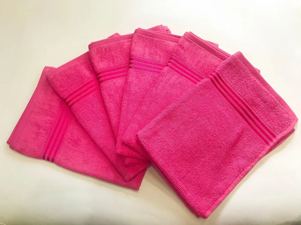 Lushomes Pink Hand Towel Set (Pack of 6)