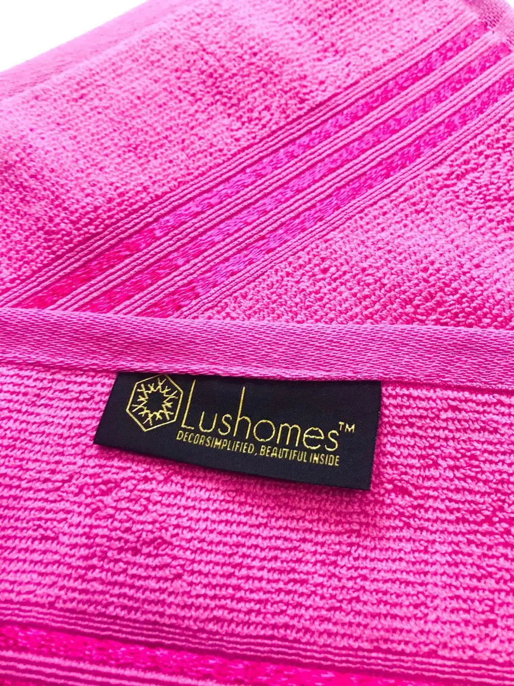 Lushomes Pink Hand Towel Set (Pack of 6)