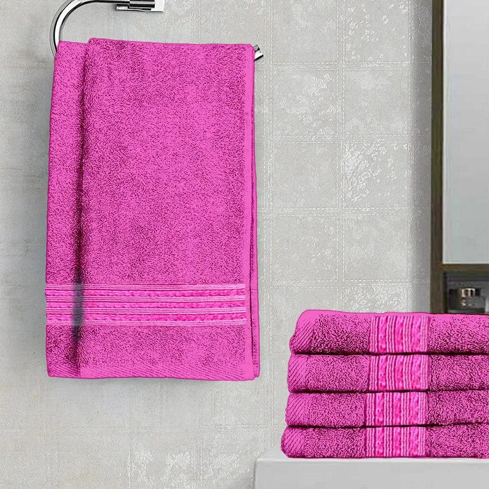Lushomes Pink Hand Towel Set (Pack of 6)