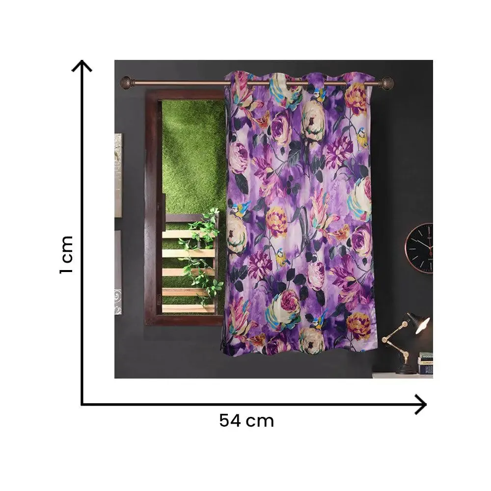 Lushomes Polyester 3D Purple Blackout Window Curtain