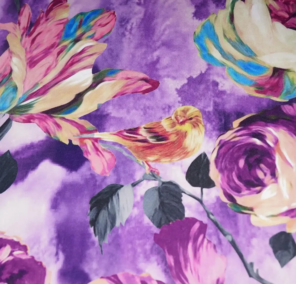 Lushomes Polyester 3D Purple Blackout Window Curtain