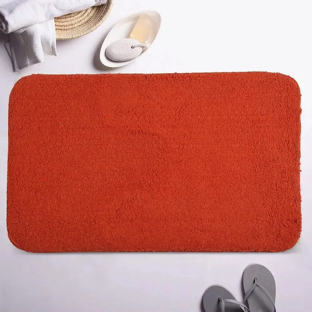Lushomes Polyester Bathroom Rug with High-Pile Microfiber