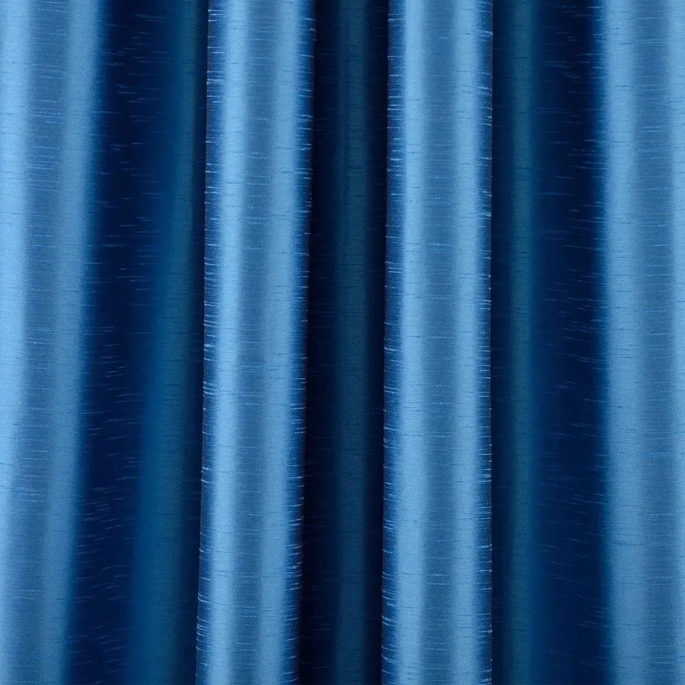 Lushomes Polyester Blue Art Silk Long Door Curtain with Polyester Lining ( 54 x 108 Inches, Pack of 1)