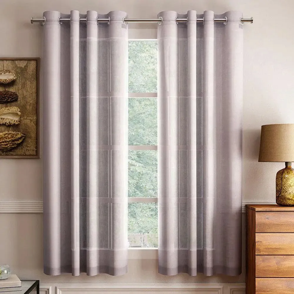 Lushomes Polyester Brown Melody Sheer Window Curtain