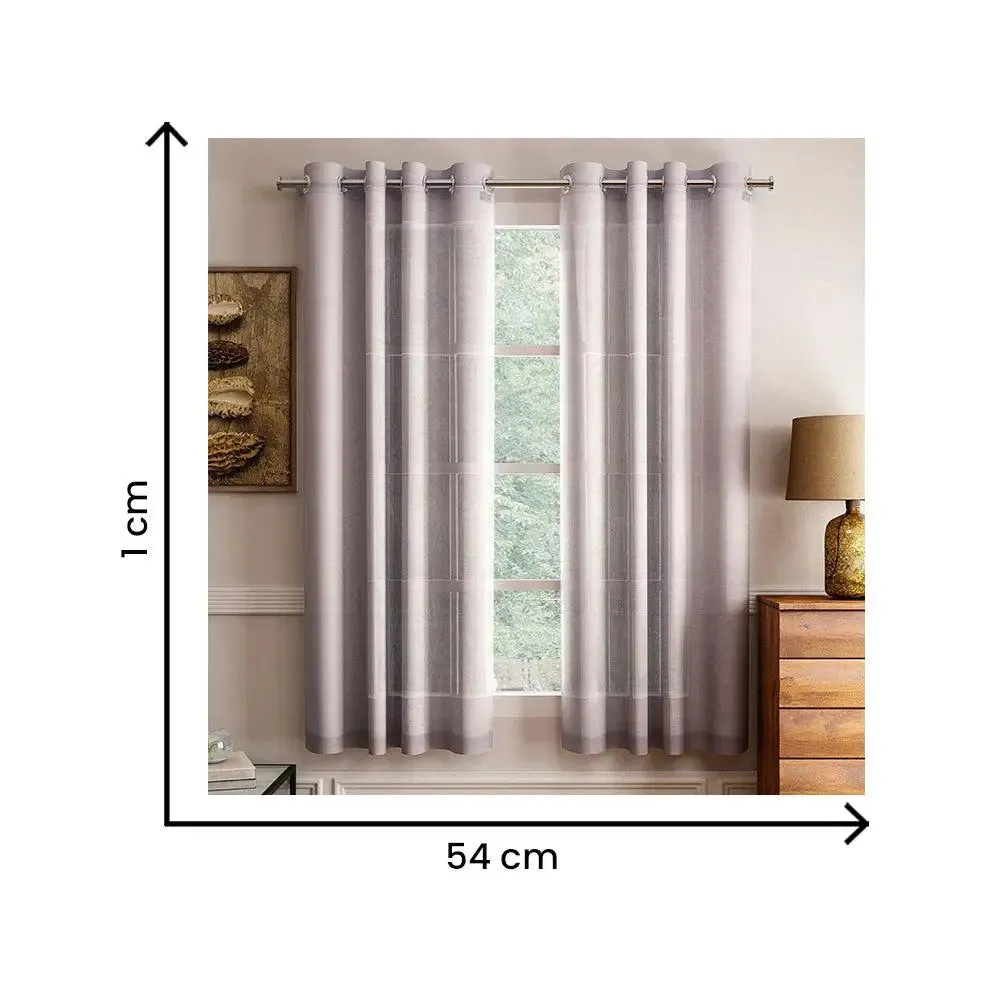 Lushomes Polyester Brown Melody Sheer Window Curtain