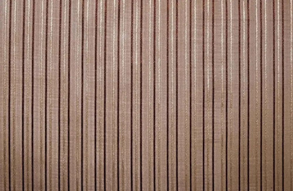 Lushomes Polyester Brown Sheer Curtain with Stripes for Windows