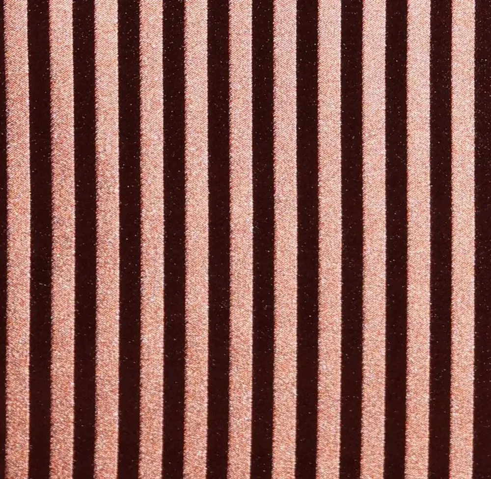 Lushomes Polyester Chocolate Brown Striped Blackout Window Curtain