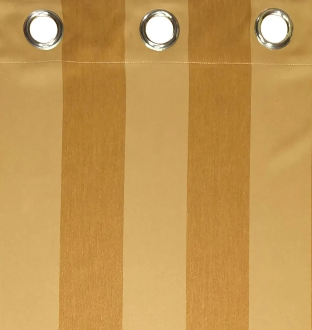 Lushomes Polyester Gold Striped Blackout Window Curtain