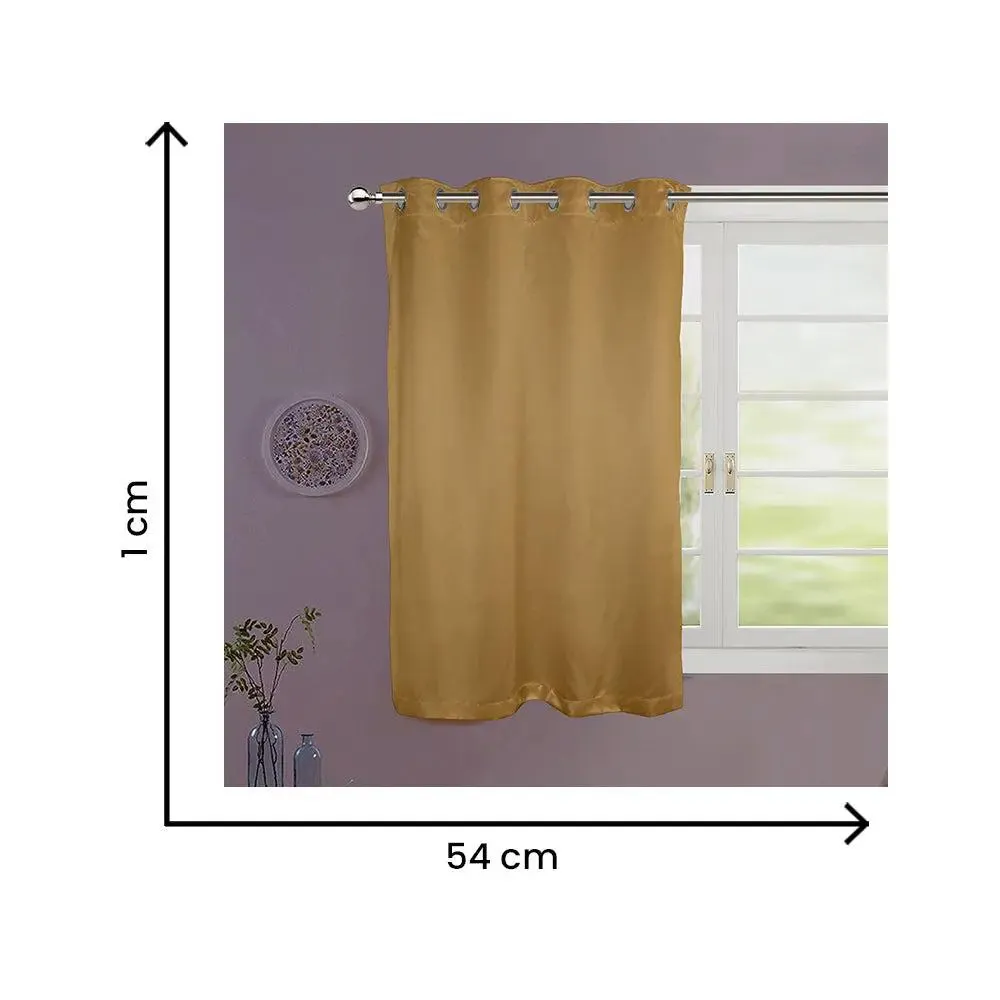 Lushomes Polyester Gold Window Curtain with Metal Eyelets