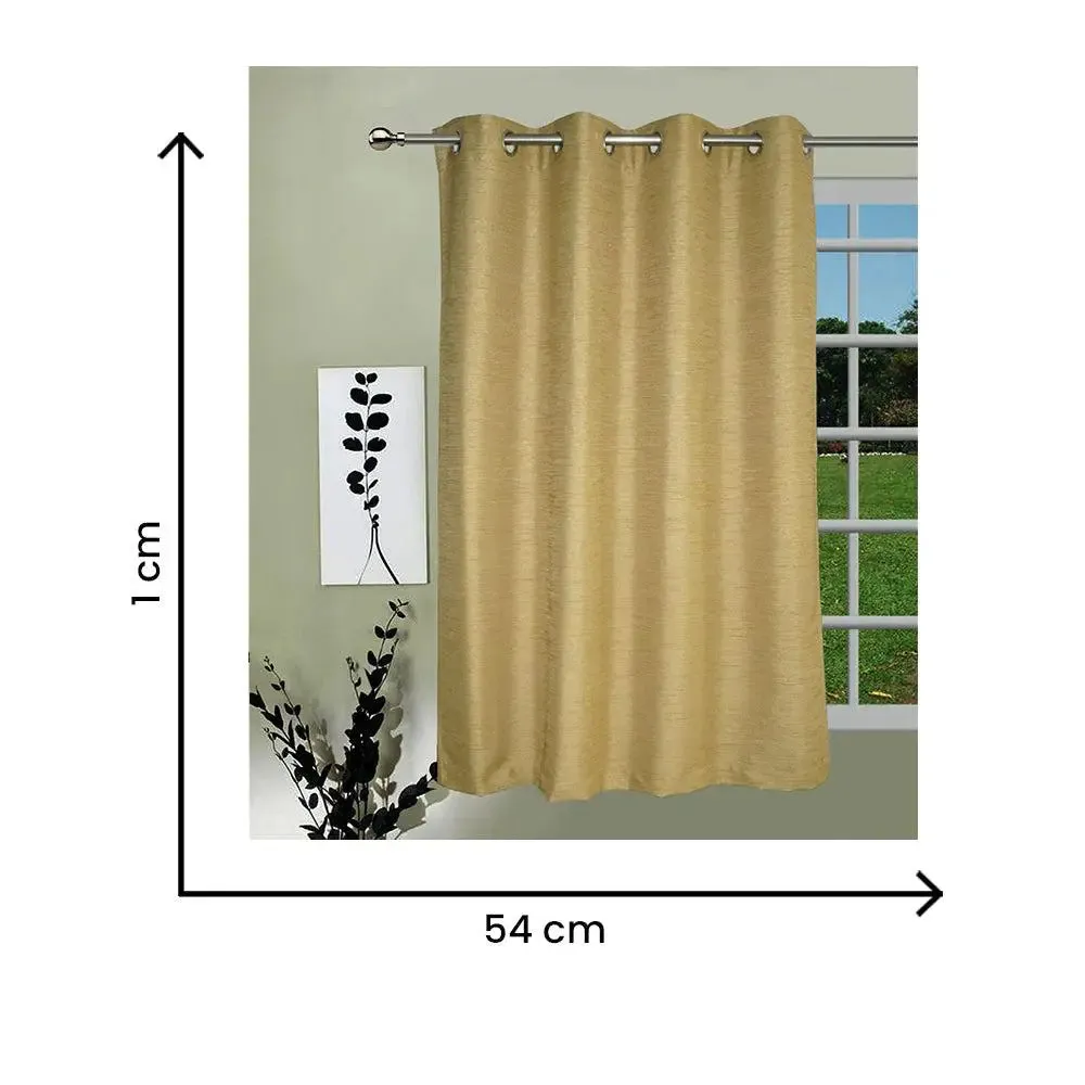 Lushomes Polyester Light Beige Matka Silk Curtain for Windows