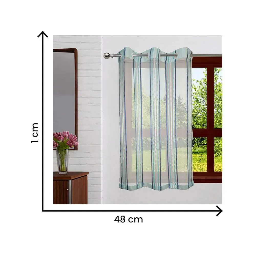 Lushomes Polyester Light Blue Sheer Window Curtain