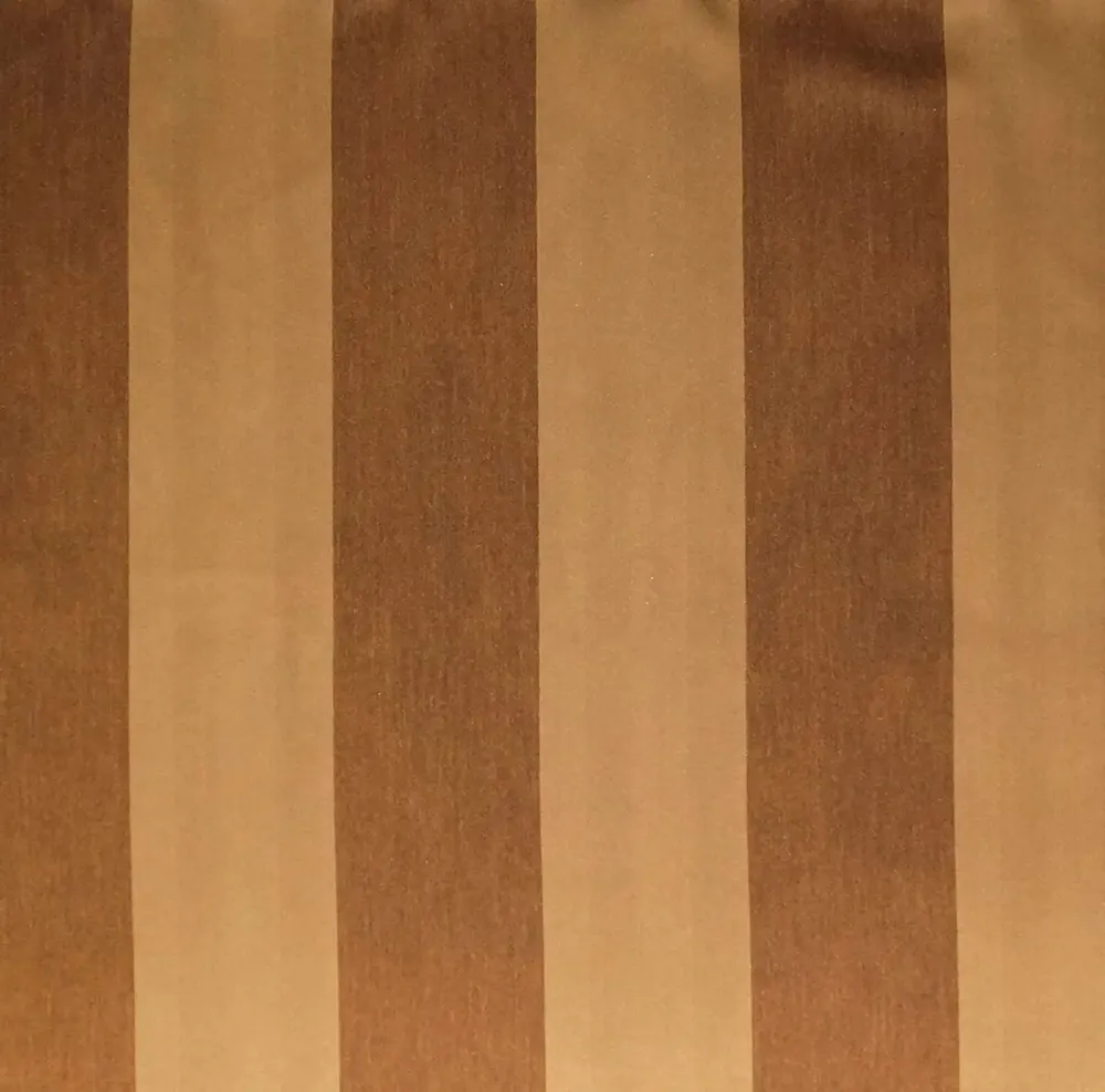 Lushomes Polyester Light Brown Striped Blackout Curtain for Window