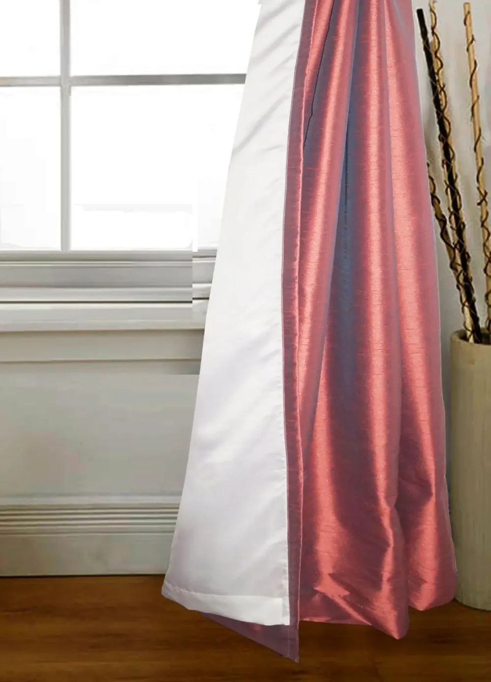 Lushomes Polyester Maroon Art Silk Long Door Curtain with Polyester Lining ( 54 x 108 Inches, Pack of 1)