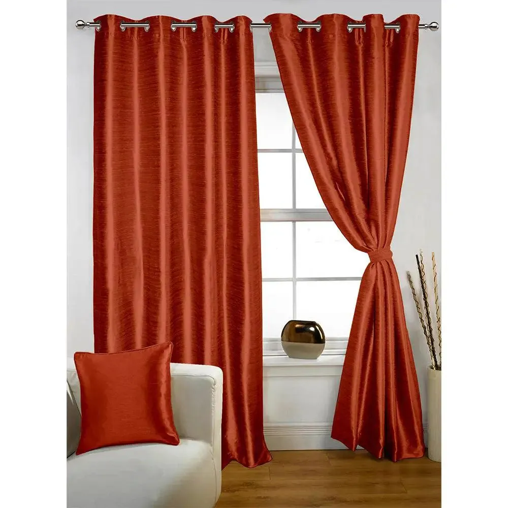 Lushomes Polyester Maroon Twinkle Star Curtain with Blackour Matching Lining for Long Door(54 X 108 inches, Pack of 1)