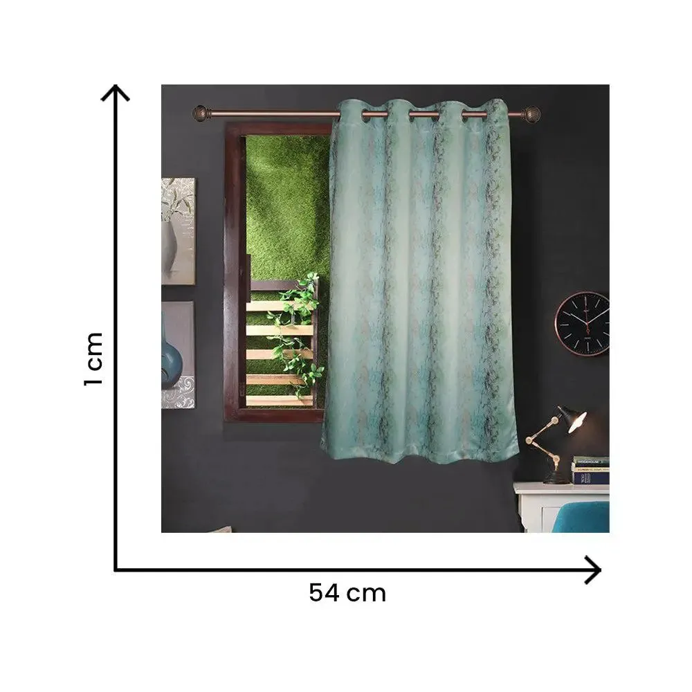 Lushomes Polyester Multicolour 3D Light Blue Blackout Window Curtains