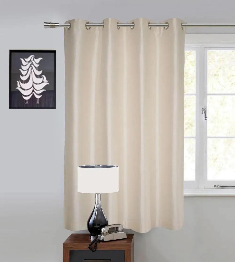 Lushomes Polyester Off-White Window Curtain