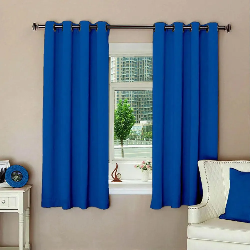 Lushomes Polyester Plain Blackout Window Curtain with 8 Metal Eyelets