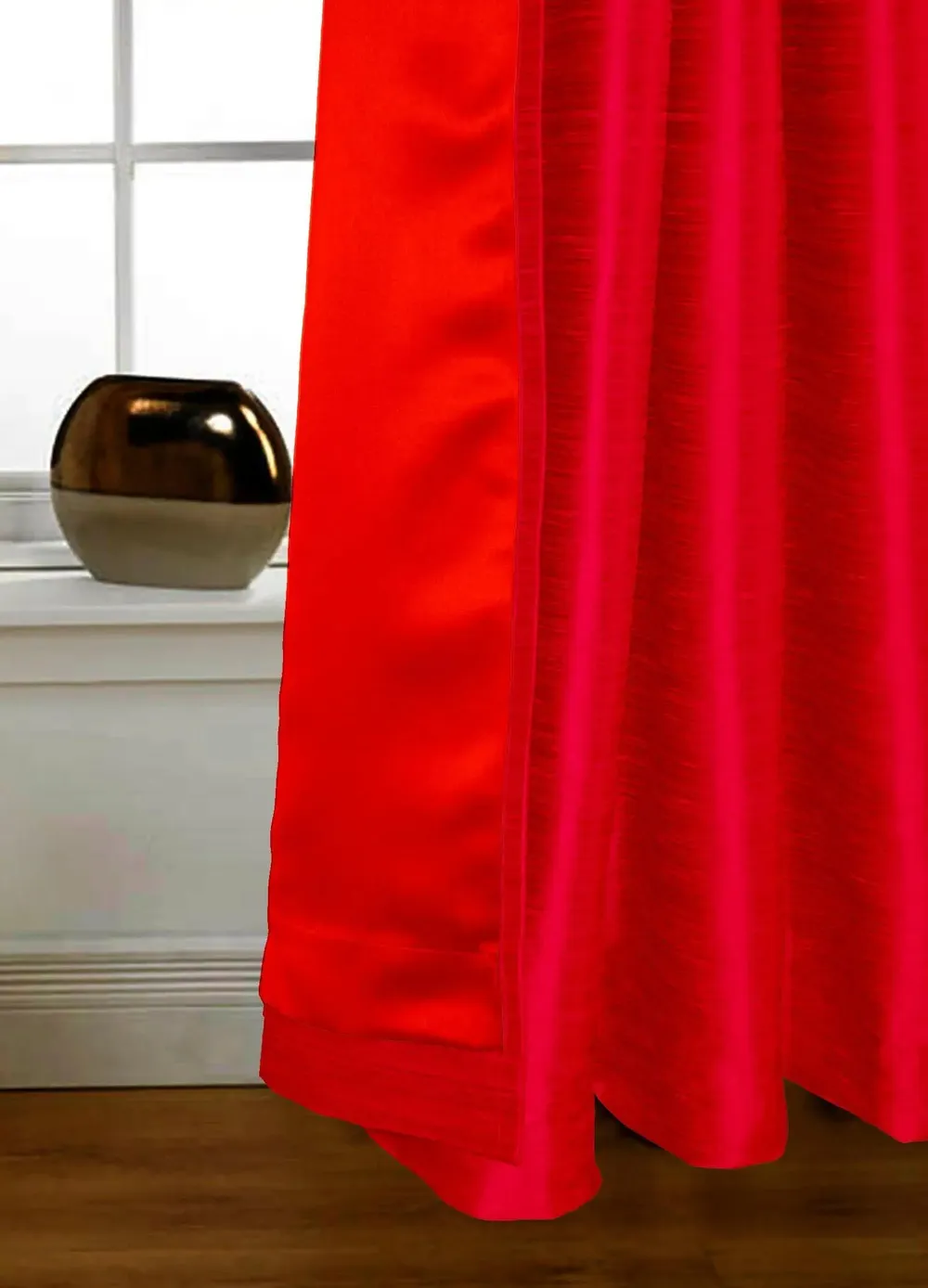 Lushomes Polyester Red Twinkle Star Curtain with Blackour Matching Lining for Long Door(54 X 108 inches, Pack of 1)