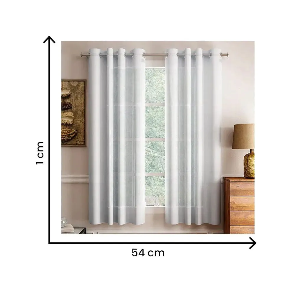Lushomes Polyester White Melody Sheer Curtain for Windows