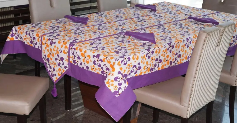 Lushomes Printed 8 Seater Table Linen Set (Pack of 10)