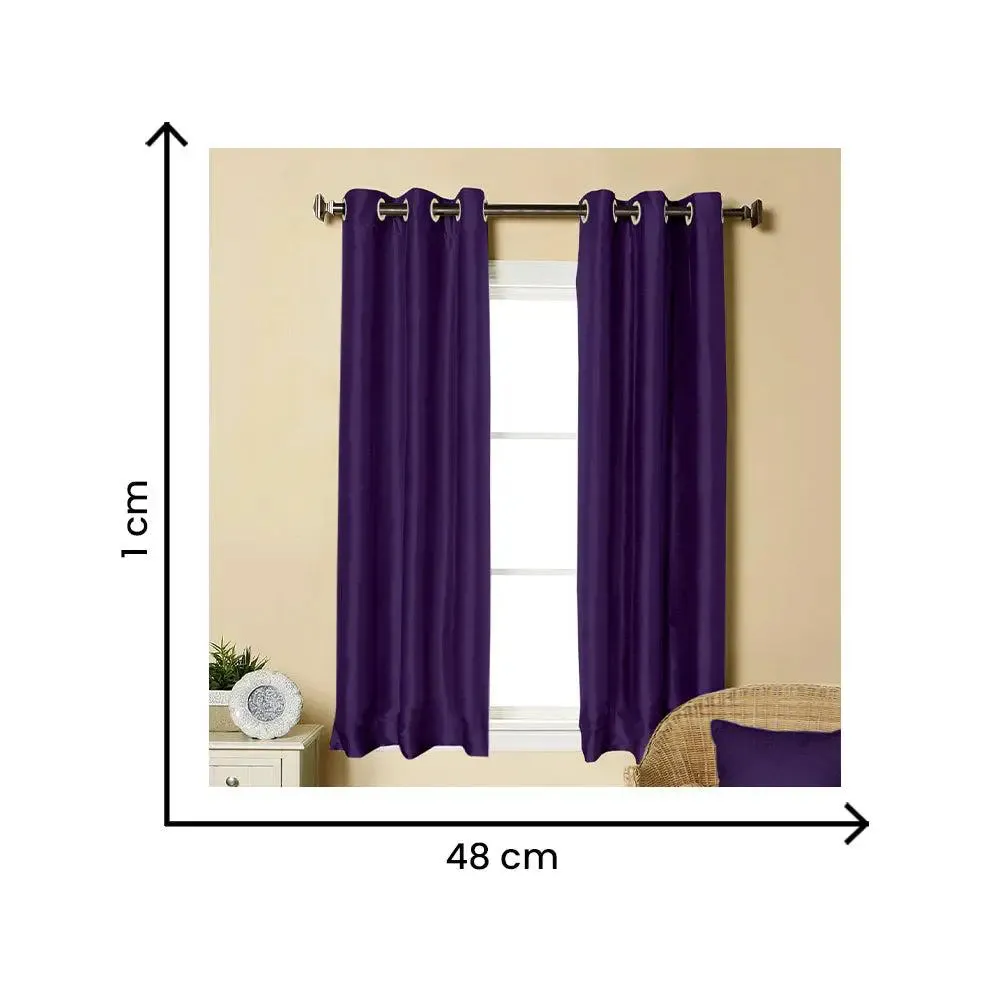 Lushomes Purple Faux Silk Curtain with 6 Plastic Eyelets for Windows