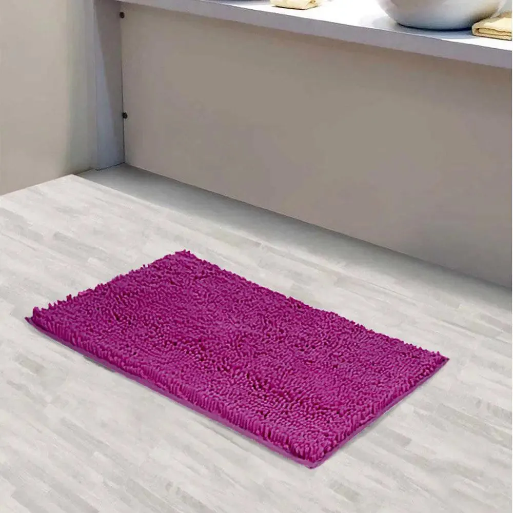 Lushomes Rasberry Rose GSM Bathmat Set with Synthetic Backing