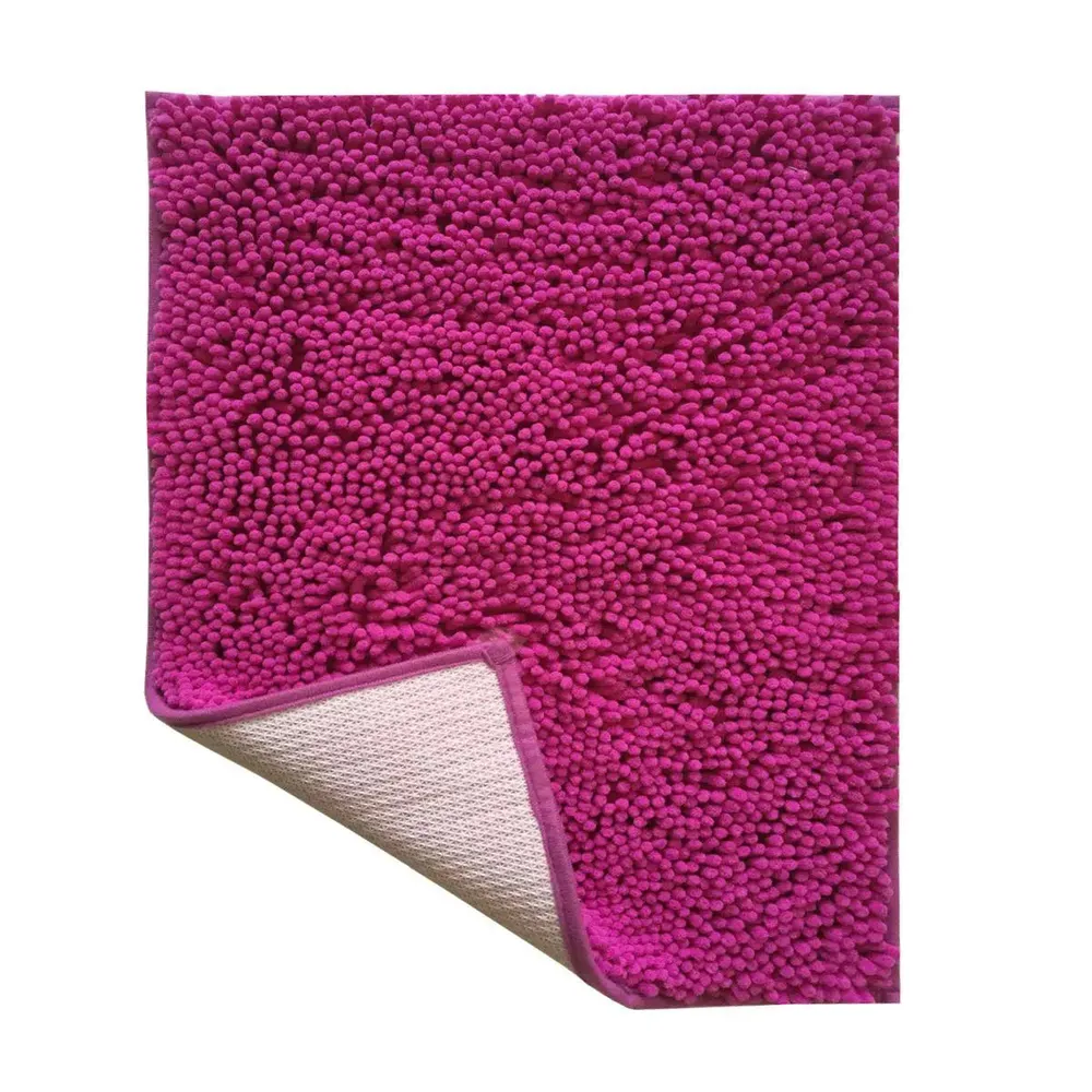 Lushomes Rasberry Rose GSM Bathmat Set with Synthetic Backing