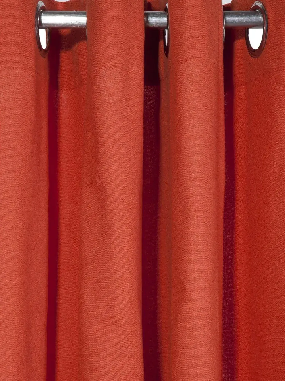 Lushomes Red Plain Cotton Curtains for Living Room/Home with 8 Eyelets for Long Door (Pack of 1)